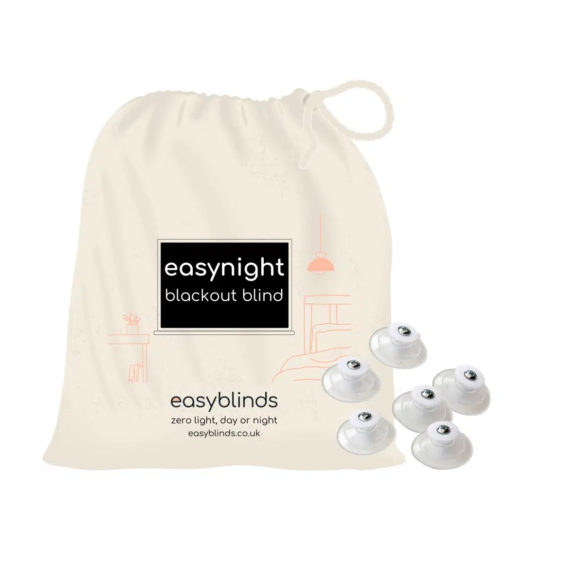 Easynight portable blackout blind for baby travel, fitted to a window