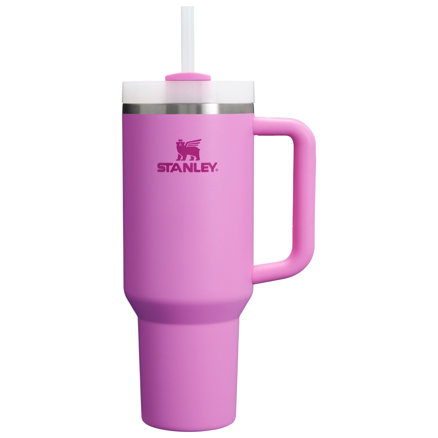 Large insulated water bottle with straw
